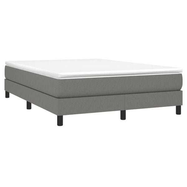 vidaXL Boxspringbett mit Matratze Dunkelgrau 160x200 cm Stoff