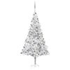 vidaXL K&uuml;nstlicher Weihnachtsbaum Beleuchtung & Kugeln Silber 210 cm