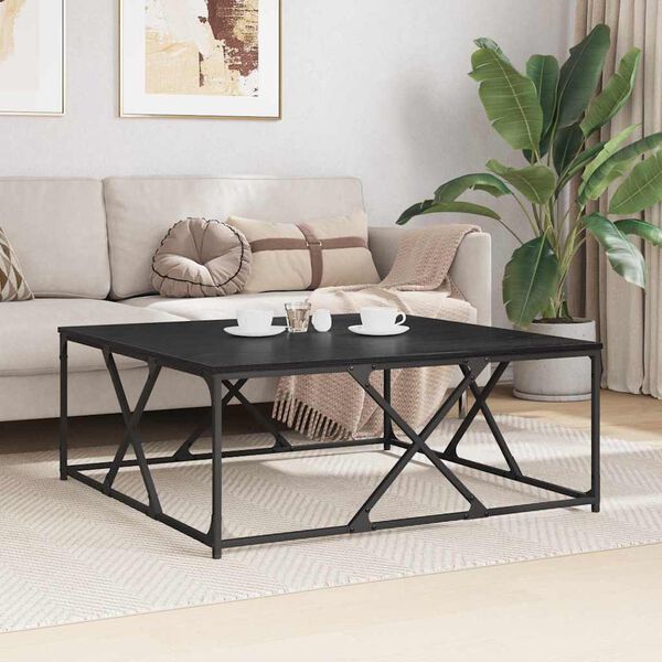 vidaXL Couchtisch Schwarz Eichen-Optik 100 x 100 x 40 cm Holzwerkstoff