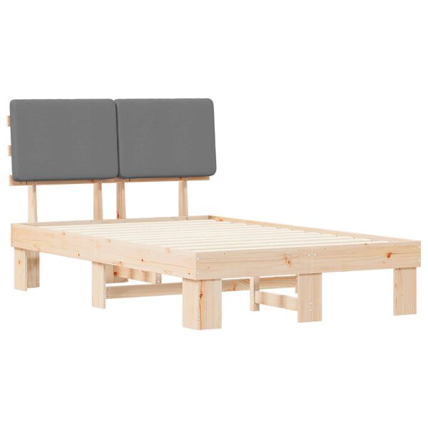 vidaXL Bettgestell mit gepolstertem Kopfteil Hellgrau 120 x 200 cm