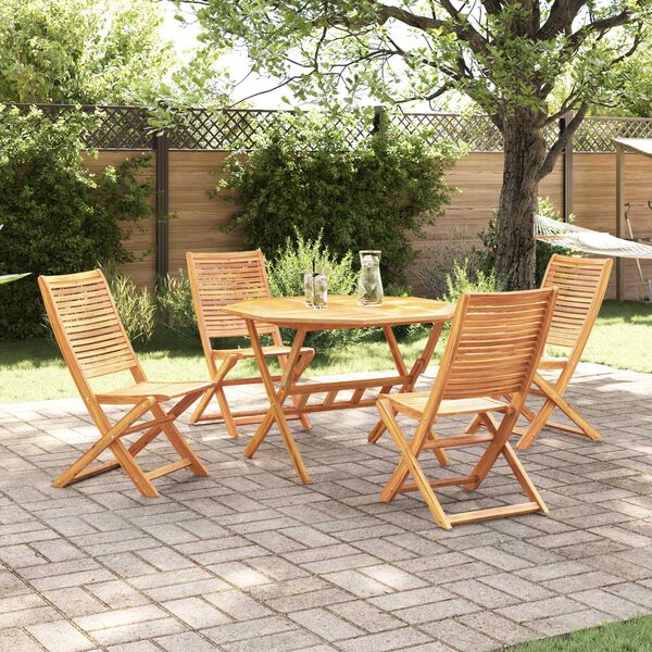 vidaXL Garten Essgruppe 5 pcs Braun Akazie Massivholz