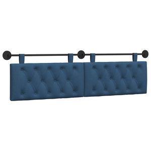 vidaXL H&auml;ngendes Kopfteil Blau Stoff