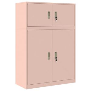 vidaXL Aufbewahrungsschrank 2 stk. Rosa 90 x 40 x 130 cm Stahl