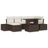 vidaXL Garten-Sofa-Set mit Speicher 7 pcs Braun Poly Rattan