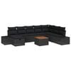 vidaXL Gartensofa-set 9 stk. Schwarz Poly Rattan
