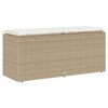 vidaXL Gartenbank mit Kissen Beige 110x40x44 cm Poly Rattan
