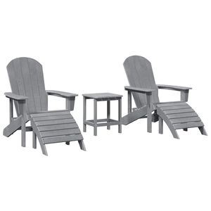 vidaXL Gartenstuhl 3 stk. Hellgrau Polyethylen