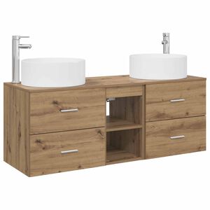 vidaXL Badezimmerm&ouml;bel-Set 3 Stk. Artisan-Eiche 49,5 x 44,5 x 65,5 cm