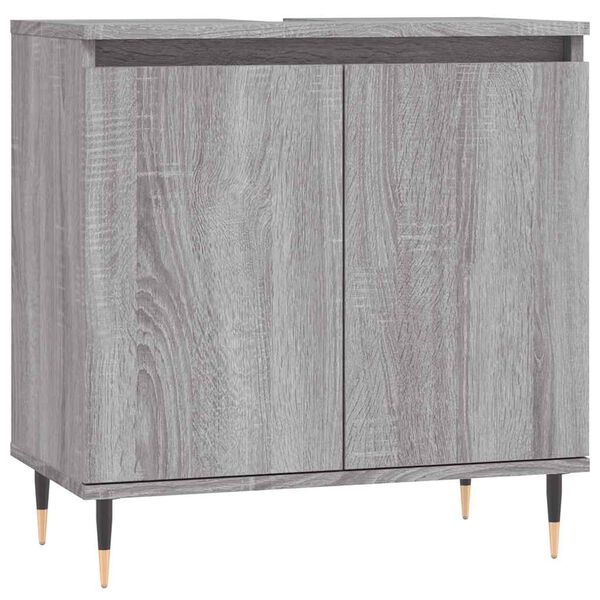vidaXL Badschrank Grau Sonoma 58x33x60 cm Holzwerkstoff