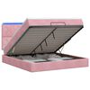 vidaXL Ottoman-Bett mit Matratze und LED Rosa 140 x 190 cm Samt