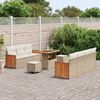 vidaXL Garten-Sofa-Set 10 pcs Beige und Creme Poly-Rattan