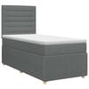 vidaXL Boxspringbett mit Matratze Dunkelgrau Einzeln Stoff