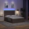 vidaXL Ottoman-Bett mit Matratze & LEDs Dunkelbraun 140x200 cm Stoff