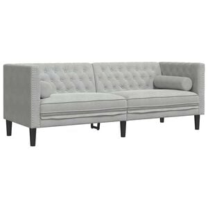 vidaXL Sofa Hellgrau 194 x 74,5 x 70,5 cm Samt