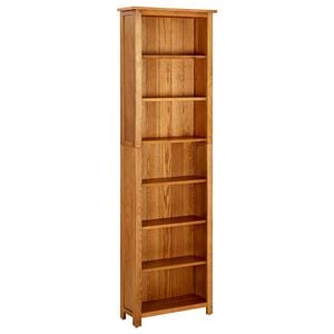 vidaXL B&uuml;cherregal 7 F&auml;cher 60x22x200 cm Massivholz Eiche