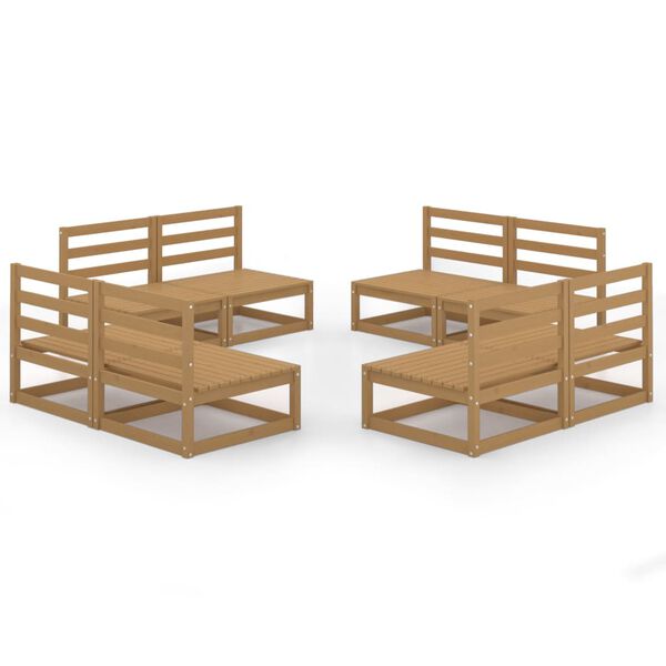 vidaXL 8-tlg. Garten-Lounge-Set Honigbraun Massivholz Kiefer