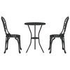 vidaXL Garten Bistro Set 3 pcs Schwarz Aluminium