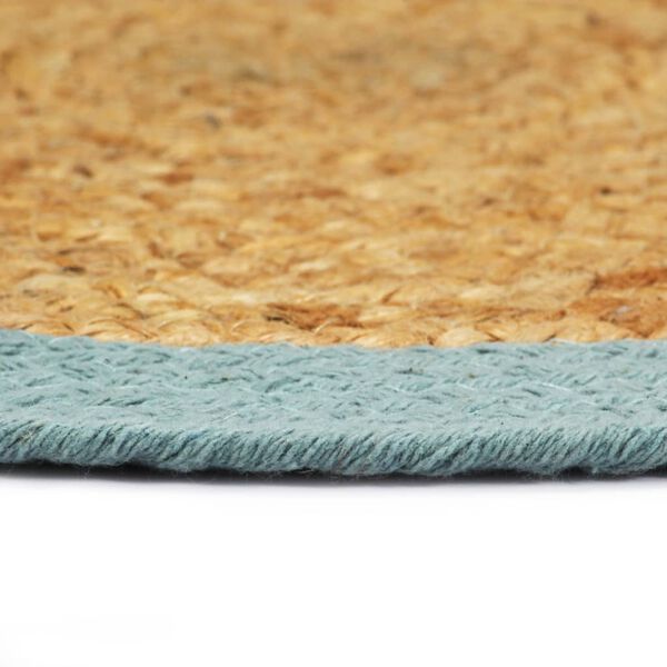 vidaXL Tischsets 6 Stk. Natur und Gr&uuml;n 38 cm Jute und Baumwolle