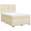 vidaXL Boxspringbett mit Matratze Creme 140x190 cm Stoff