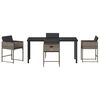 vidaXL Garten Essgruppe mit Kissen 5 pcs Grau Poly-Rattan