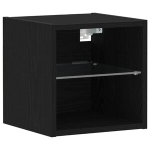 vidaXL LED Wand Nachttischschrank Schwarz 30 x 28,5 x 30 cm