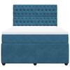 vidaXL Boxspringbett mit Matratze Blau 140x200 cm Samt