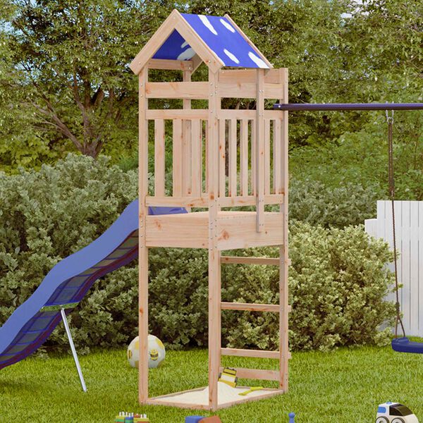 vidaXL Spielturm Braun 85 x 52,5 x 239 cm Massives Kiefernholz