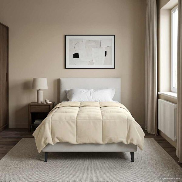 vidaXL Sommerdecke Gepolstert Creme 140 x 220 cm Mikrofaser