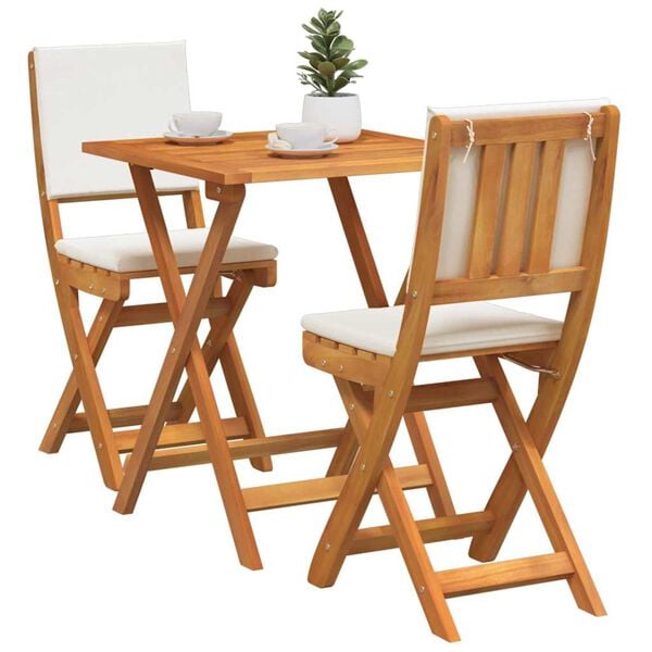vidaXL Bistrogarnitur mit Kissen 3 pcs &Ouml;l-Natur Massivholz Akazie