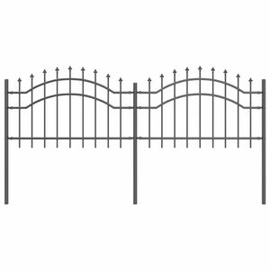 vidaXL Gartenzaun WOERDEN 240 x 115 cm Pulverbeschichteter Stahl Grau