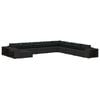 vidaXL 11-tlg. Garten-Lounge-Set mit Auflagen Poly Rattan Schwarz