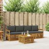vidaXL Sofagarnituren 5 pcs Natur und Anthrazit Massivholz Akazie