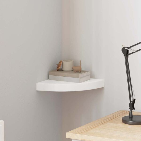 vidaXL Eck-Schweberegal Wei&szlig; 25x25x3,8 cm MDF