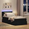 vidaXL Bett mit Stauraum und LED mit LED Schwarz 100 x 200 cm Stoff