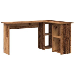 vidaXL Schreibtisch mit Regal Altholz 142 x 102 x 73 cm Holzwerkstoff