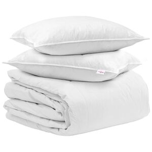 vidaXL Bettdecken Set mit Kissen 3 pcs Wei&szlig; Daunenfeder