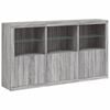 vidaXL Sideboard mit LED-Leuchten Grau Sonoma 181,5x37x100 cm