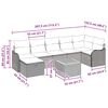 vidaXL Gartensofa-set mit Kissen 8 pcs Schwarz Poly-Rattan