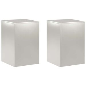 vidaXL Pflanzenst&auml;nder 2 pcs Silber 40 x 40 x 60 cm Stahl