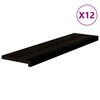 vidaXL Treppenstufen 12 Stk. Dunkelbraun 100x30x2 cm Massivholz Eiche