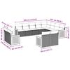 vidaXL 12-tlg. Garten-Sofagarnitur mit Kissen Schwarz Poly Rattan