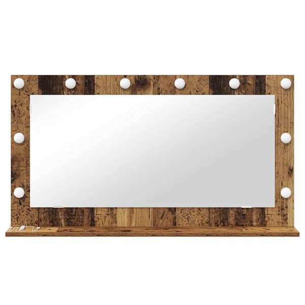 vidaXL Kosmetikspiegel Altholz 100 x 55 x 18 cm Holzwerkstoff und Glas