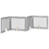 vidaXL Klappbares Hundetor mit St&auml;ndern 4 pcs Graues Sonoma 401 cm