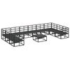 vidaXL Gartensofa-set mit Kissen 11 pcs Schwarz Aluminium
