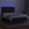 vidaXL Boxspringbett mit Matratze & LED Schwarz 140x200 cm Stoff