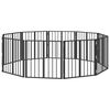 vidaXL Hundetor 10 pcs Schwarz 60 x 60 cm Verzinkter Stahl