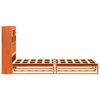 vidaXL Massivholzbett mit Regal ohne Matratze Wachsbraun 75x190 cm