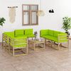 vidaXL 9-tlg. Garten-Lounge-Set mit Kissen Impr&auml;gniertes Kiefernholz