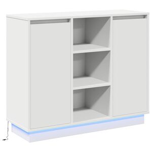 vidaXL LED-Sideboard Wei&szlig; 90 x 32 x 75 cm Holzwerkstoff