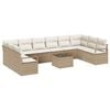 vidaXL Gartensofa-set 11 Stk. Beige und Creme Poly-Rattan